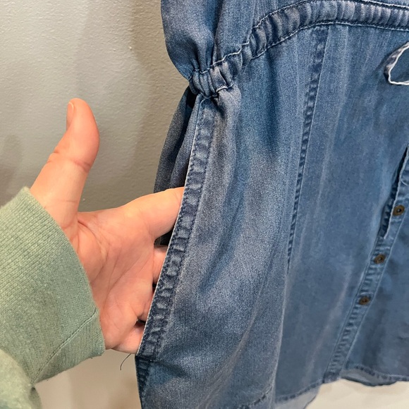 Sundance Short Sleeve Chambray Denim Dress Women’s Size Petite XL Button Front - Picture 4 of 6